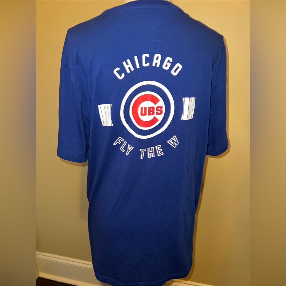 Short Sleeve Chicago Cubs Baseball 47 Brand T-Shirt Sz XL blue Fly The W.